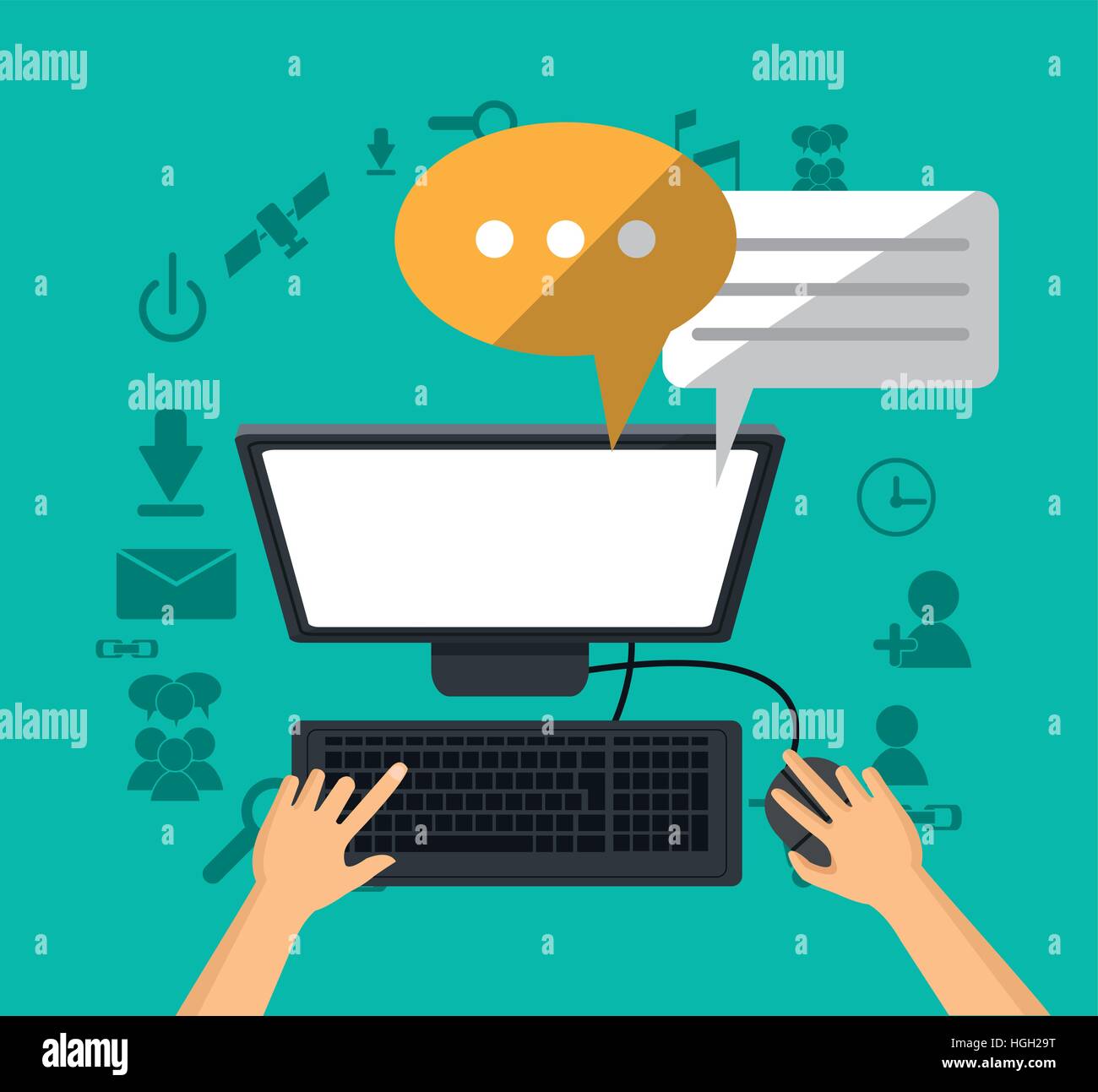 computer communication bubble speech media Stock Vector Image & Art - Alamy