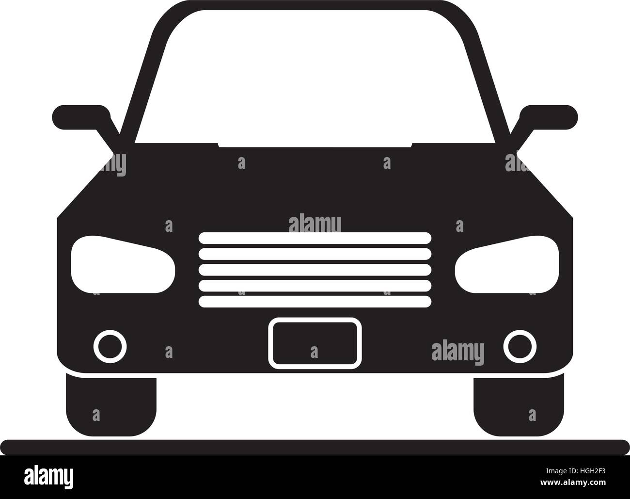 silhouette car sedan vehicle transport icon Stock Vector Image & Art ...