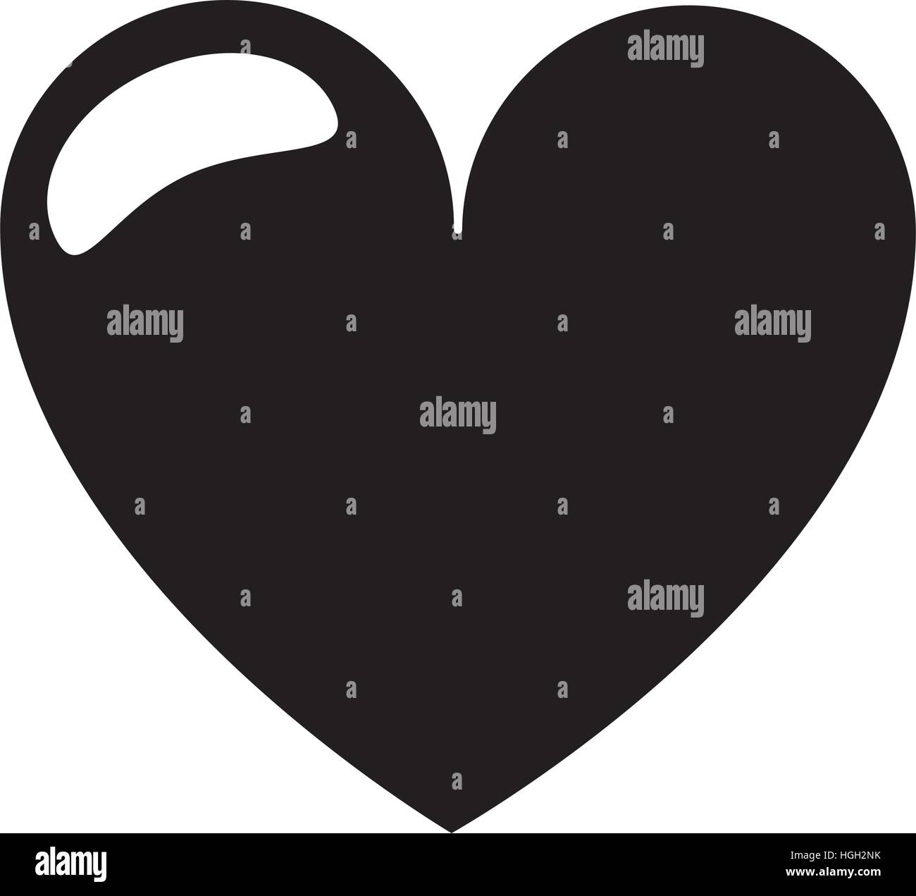 silhouette love heart romantic symbol Stock Vector Image & Art - Alamy