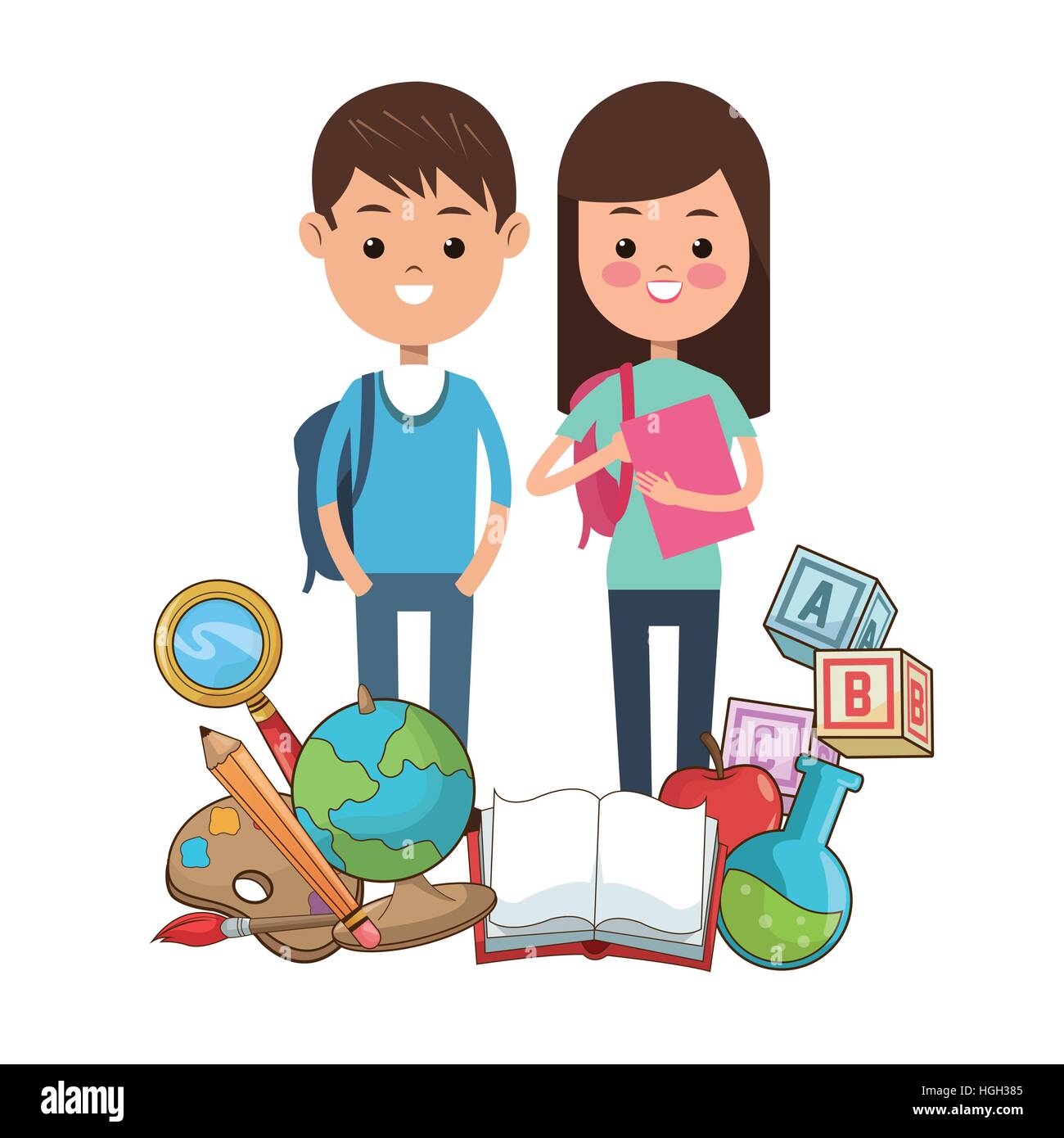 Back school office stuff Stock Vector Images - Alamy