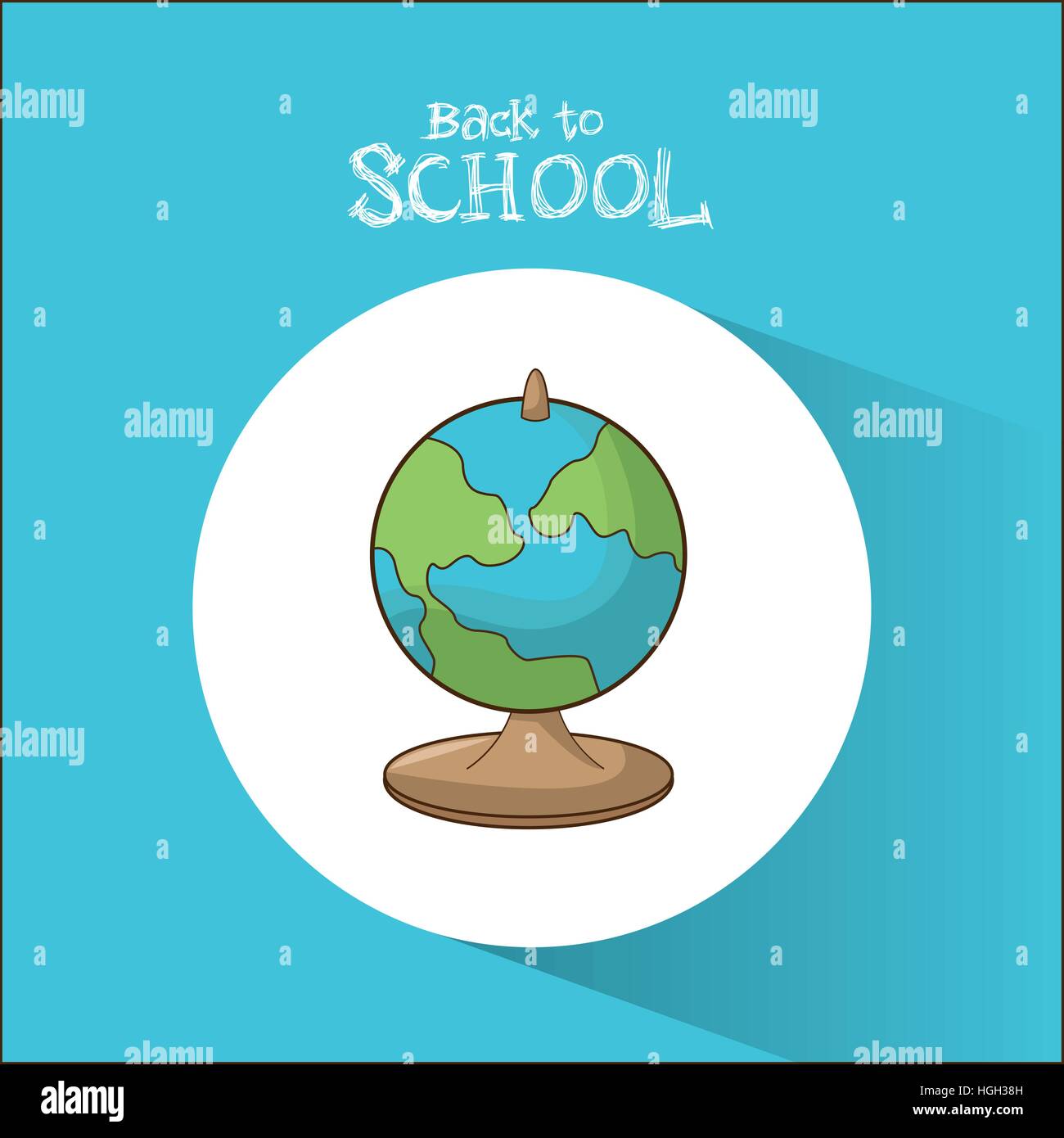 back to school globe map symbol blue background Stock Vector Image ...