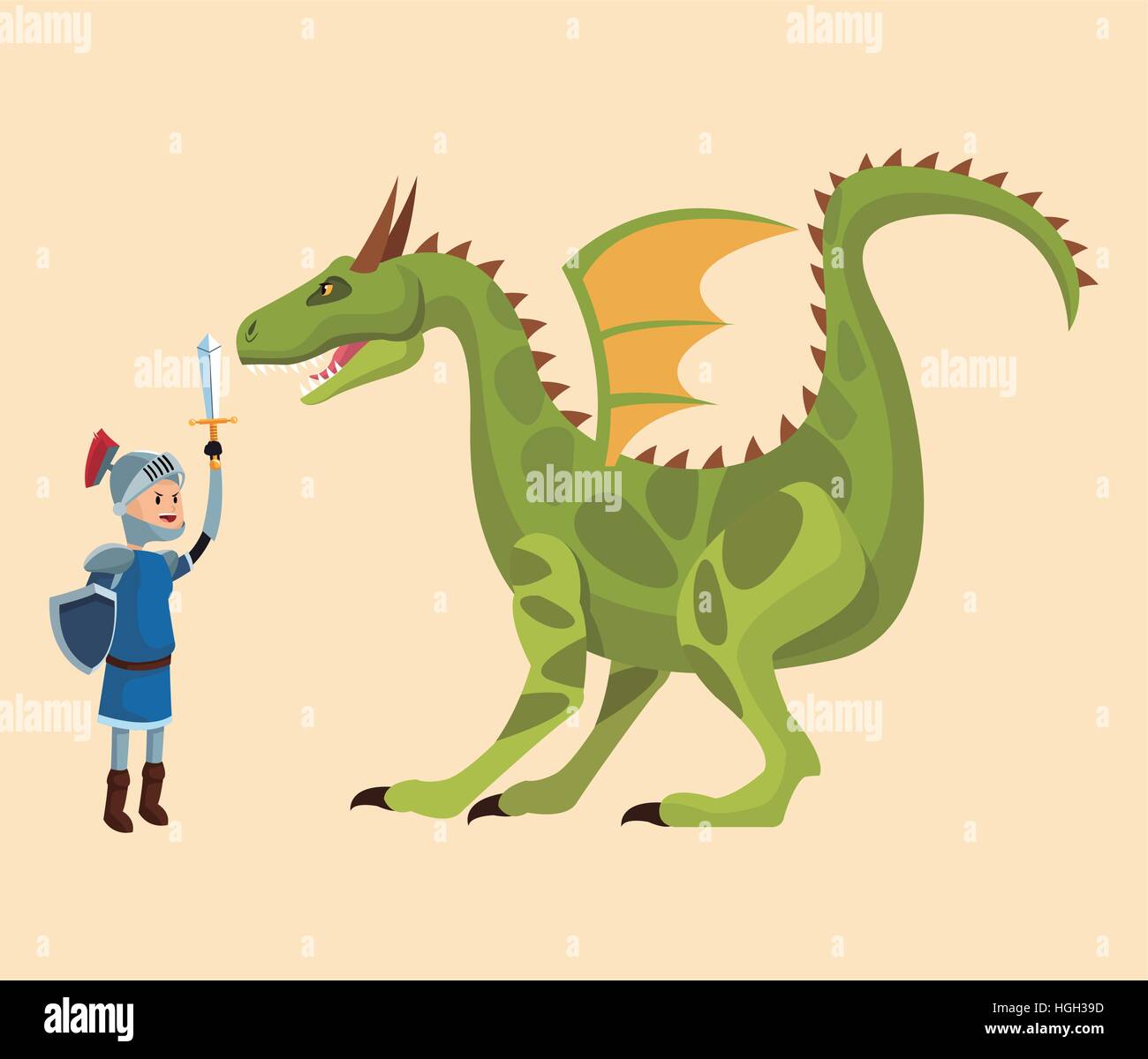 knight and dragon fighting tale Stock Vector Image & Art - Alamy