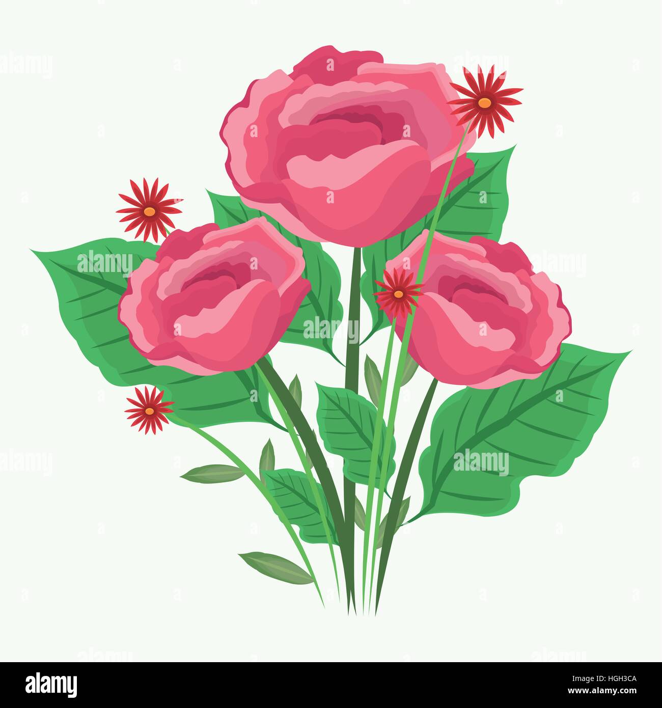 pink roses bunch floral decorative Stock Vector Image & Art - Alamy