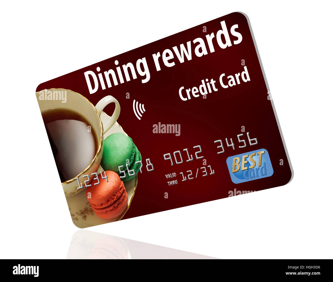 Dining rewards credit card isolated on white background Stock Photo Alamy