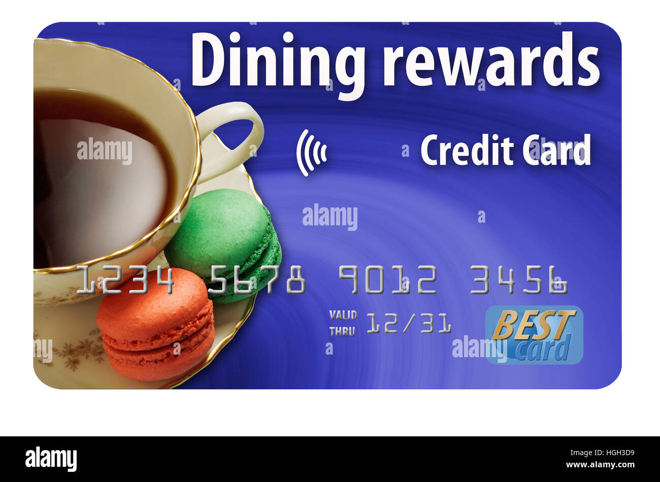 Dining rewards credit card isolated on white background Stock Photo Alamy