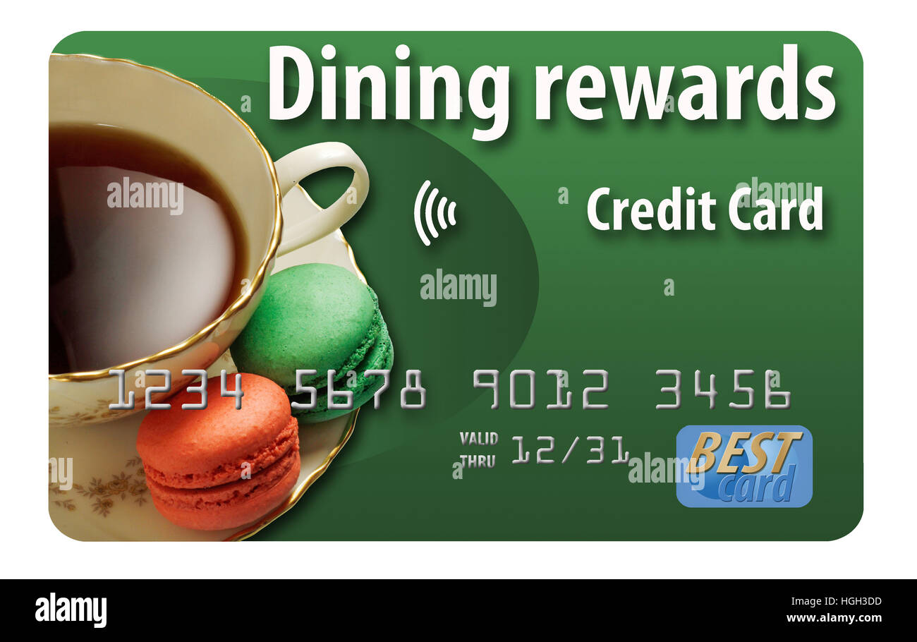 Dining rewards credit card isolated on white background Stock Photo Alamy