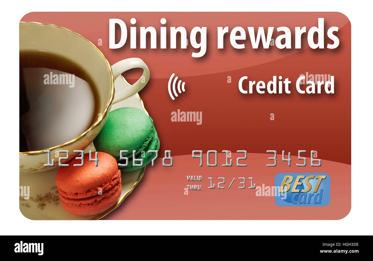Dining rewards credit card isolated on white background Stock Photo Alamy