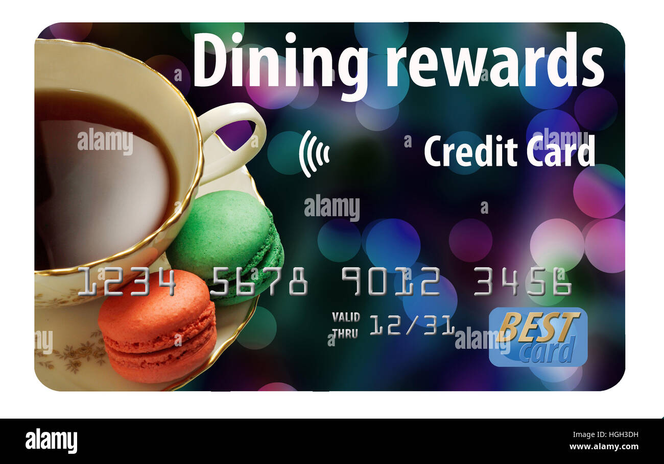 Dining rewards credit card isolated on white background Stock Photo Alamy