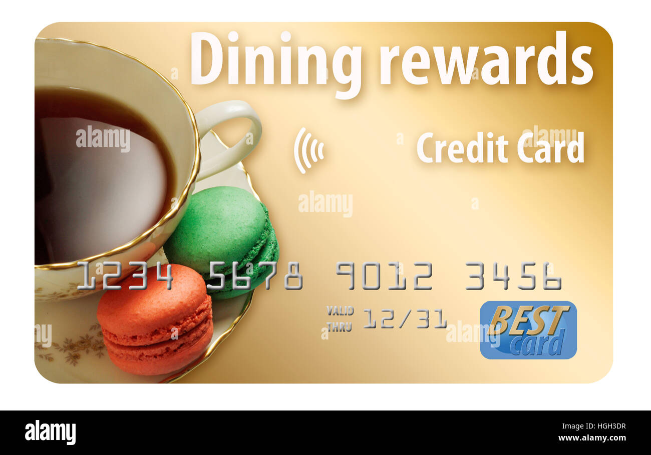 Dining rewards credit card isolated on white background Stock Photo Alamy