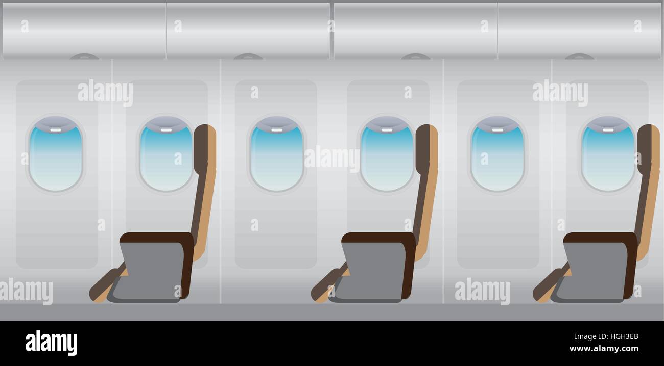 Inside Airplane, Business class seat Vector illustration Stock Vector ...