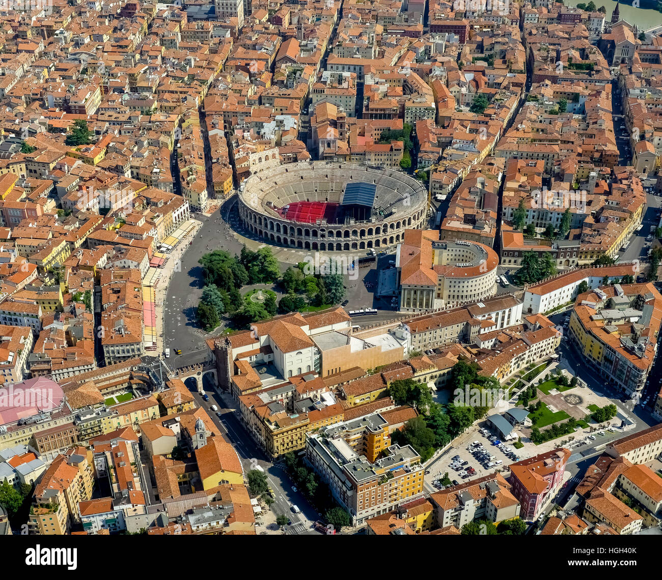 City view, city centre with Arena di Verona, Province of Verona, Veneto, Italy Stock Photo