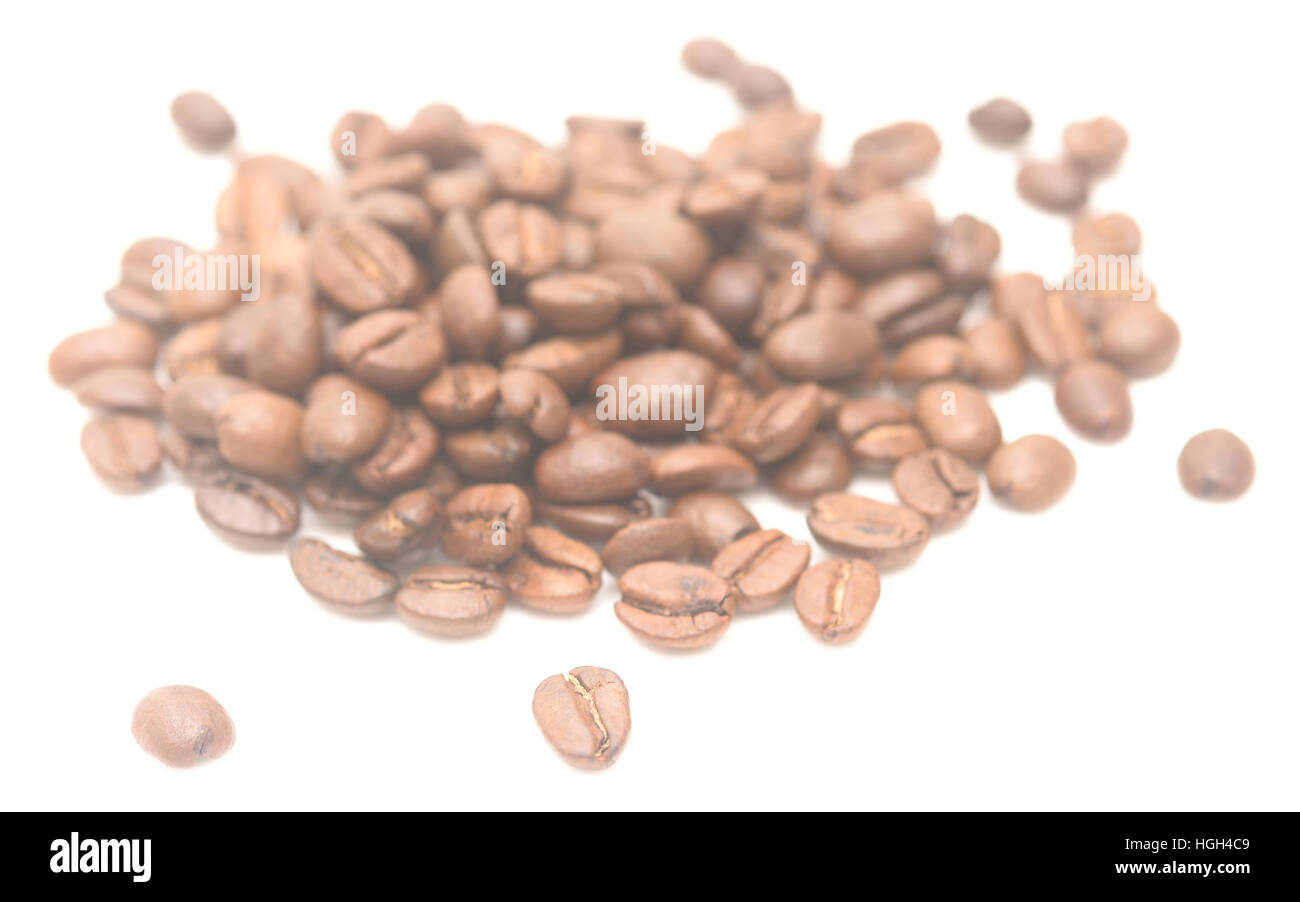 coffee beans isolated on white background Stock Photo - Alamy