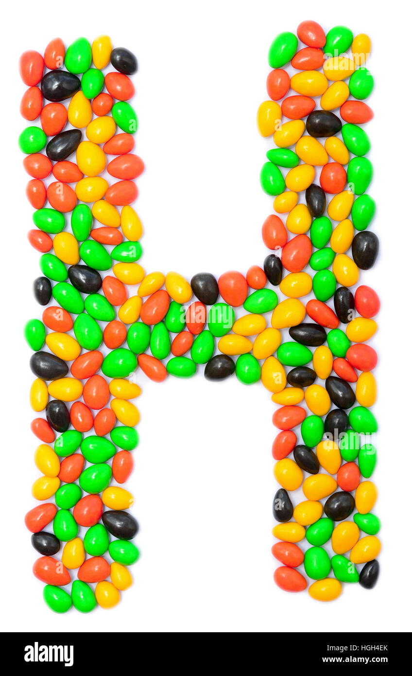 Letter, colored glaze isolated on white background Stock Photo - Alamy