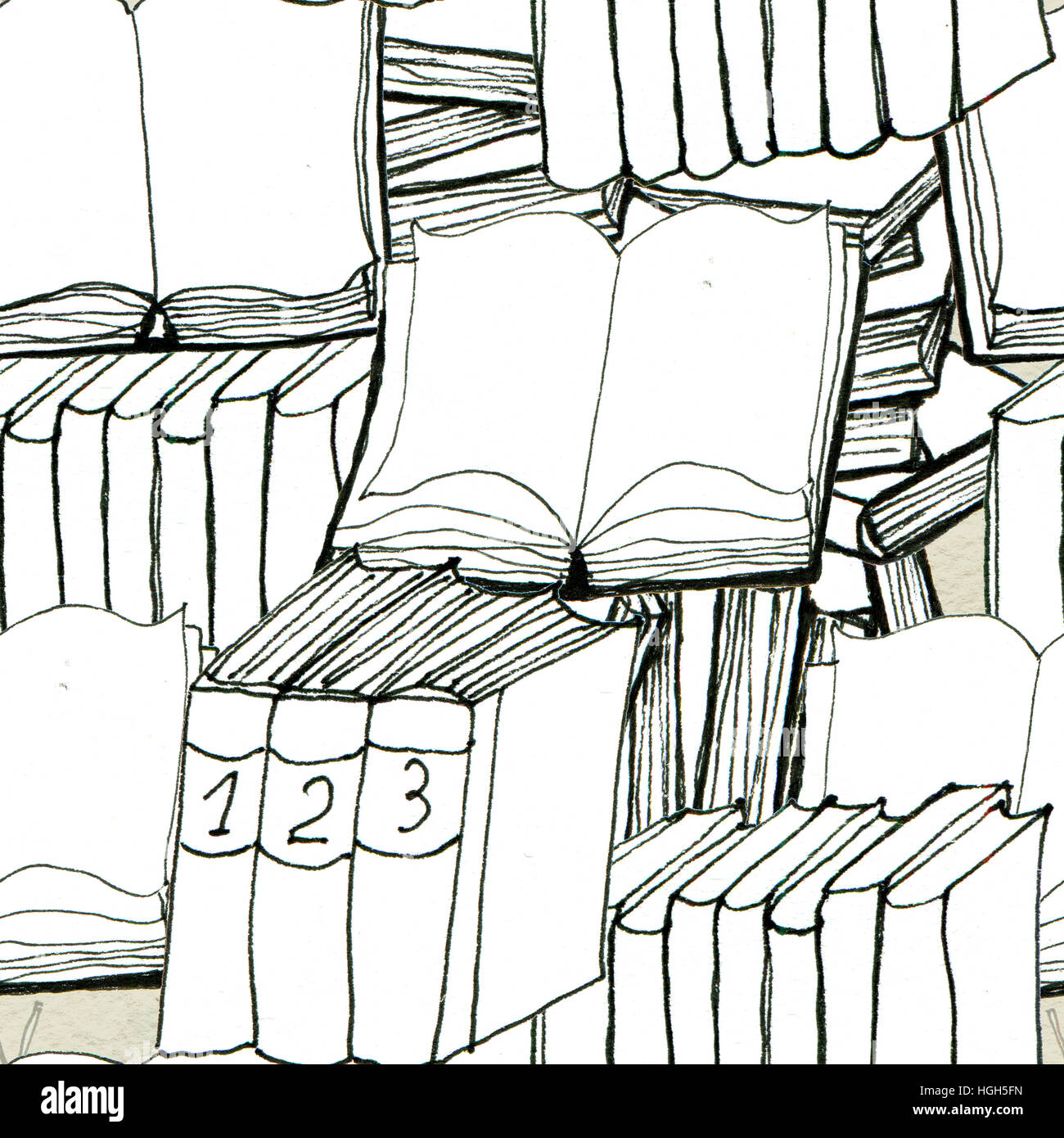 Seamless pattern with books Stock Photo - Alamy