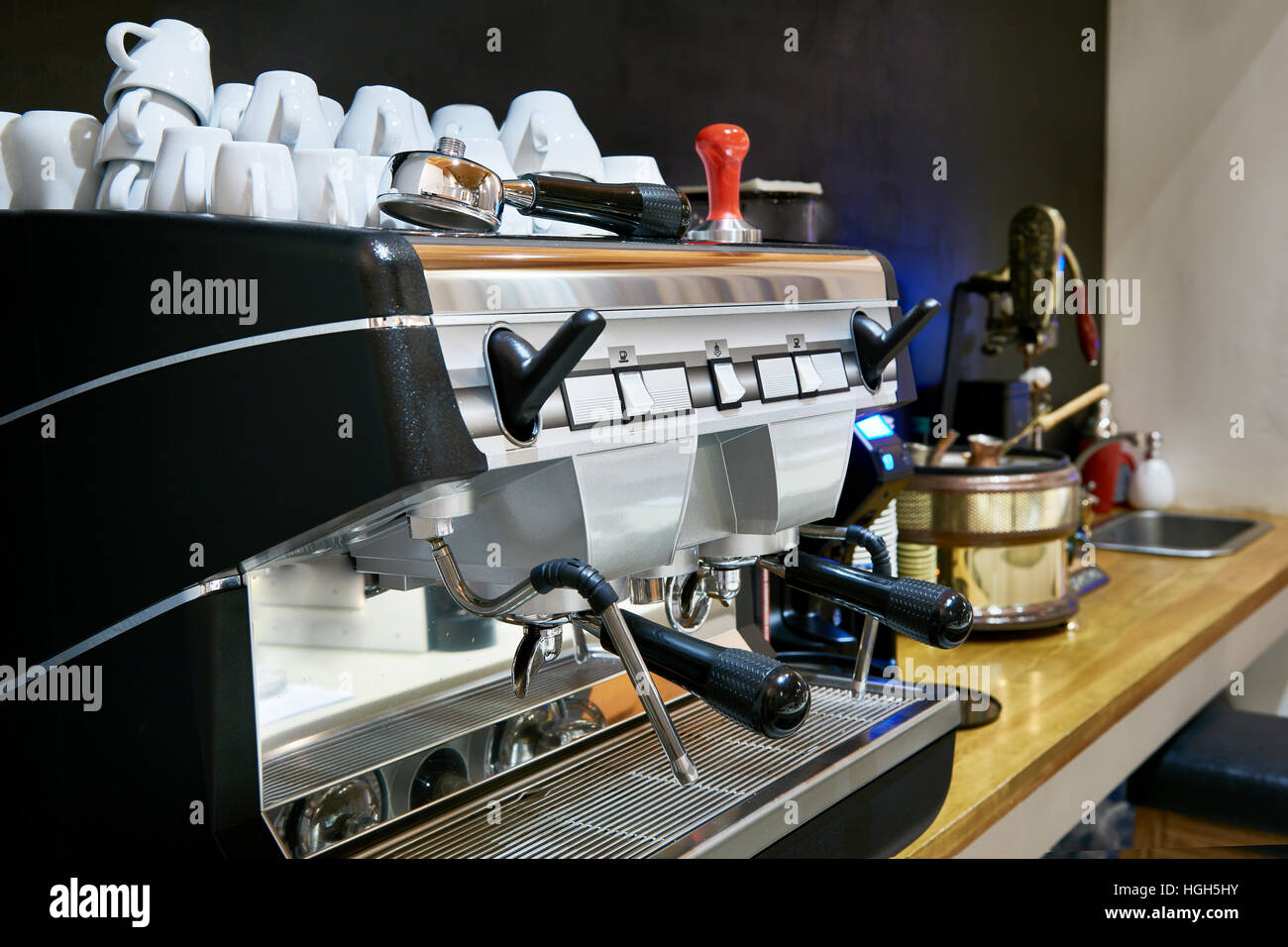 Coffee machine in the restaurant bar Stock Photo Alamy