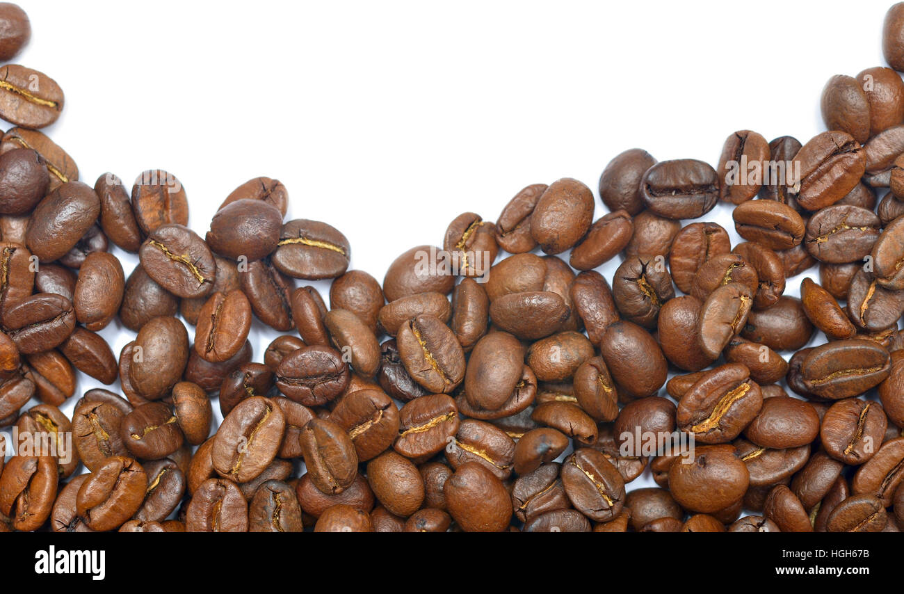 coffee beans isolated on white background Stock Photo - Alamy