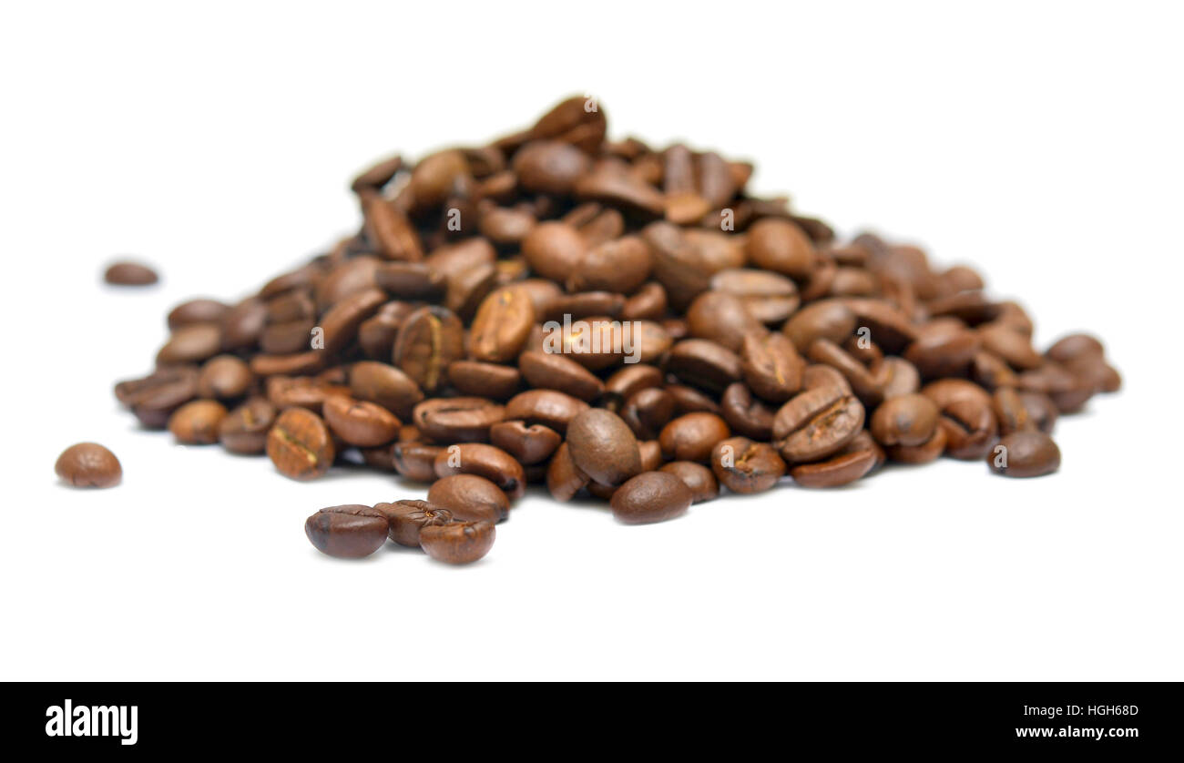 coffee beans isolated on white background Stock Photo - Alamy