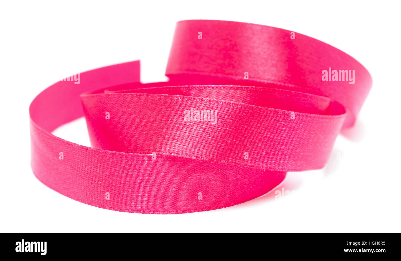 red satin ribbon isolated on white background Stock Photo - Alamy