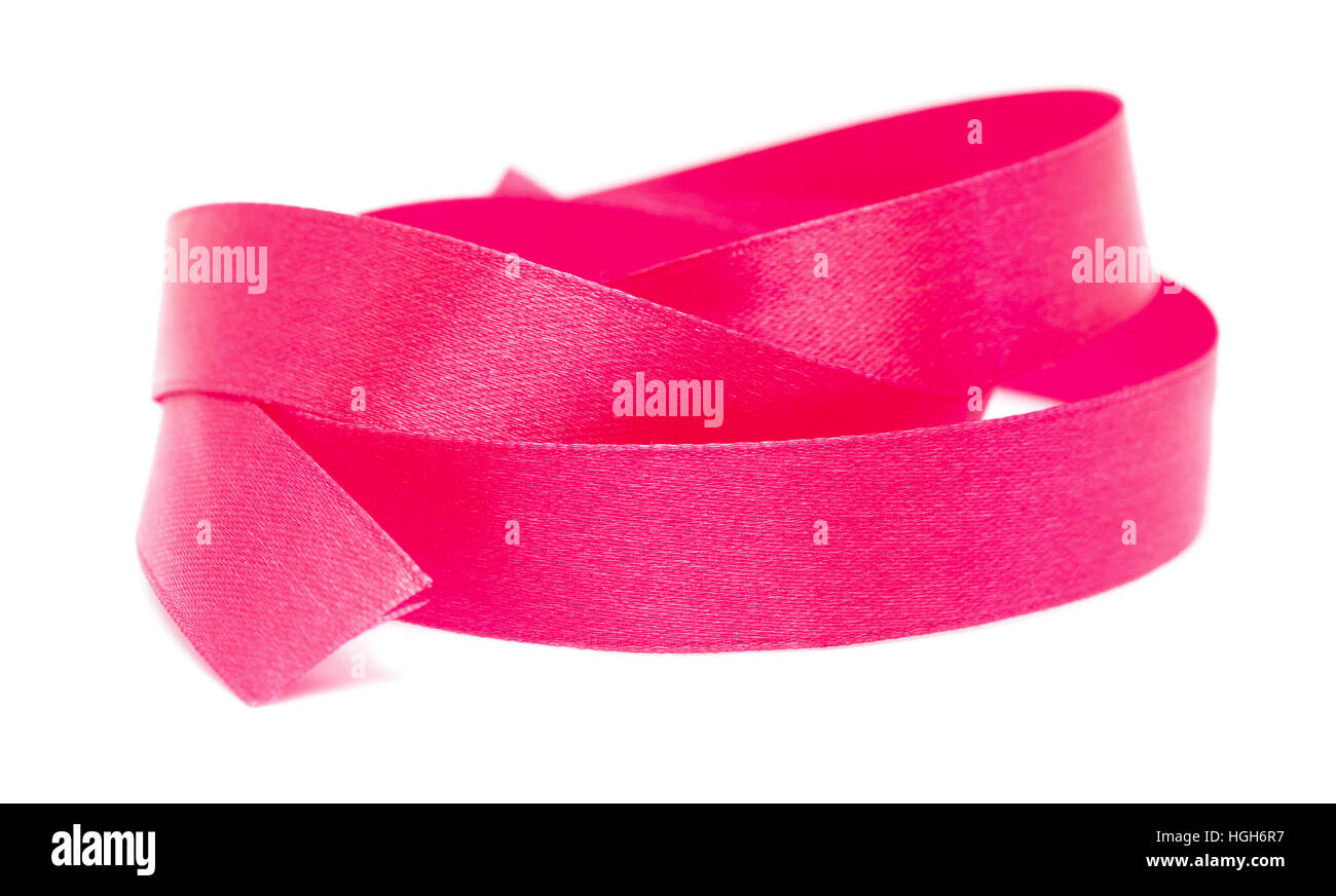 red satin ribbon isolated on white background Stock Photo - Alamy