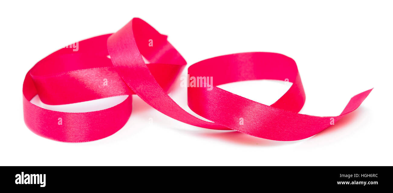 red satin ribbon isolated on white background Stock Photo - Alamy