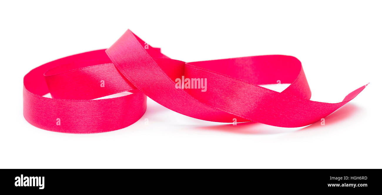 red satin ribbon isolated on white background Stock Photo - Alamy