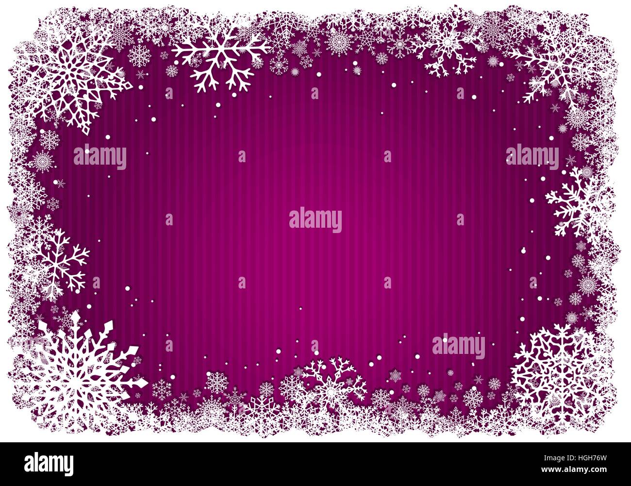 Pink Christmas background with frame of snowflakes Stock Vector Image ...