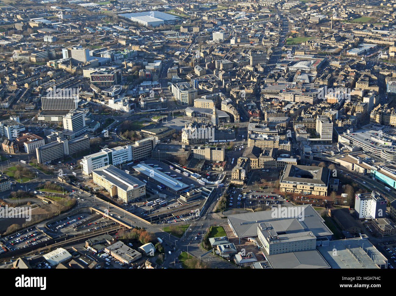 aerial view of Bradford city centre, West Yorkshire, UK Stock Photo Alamy