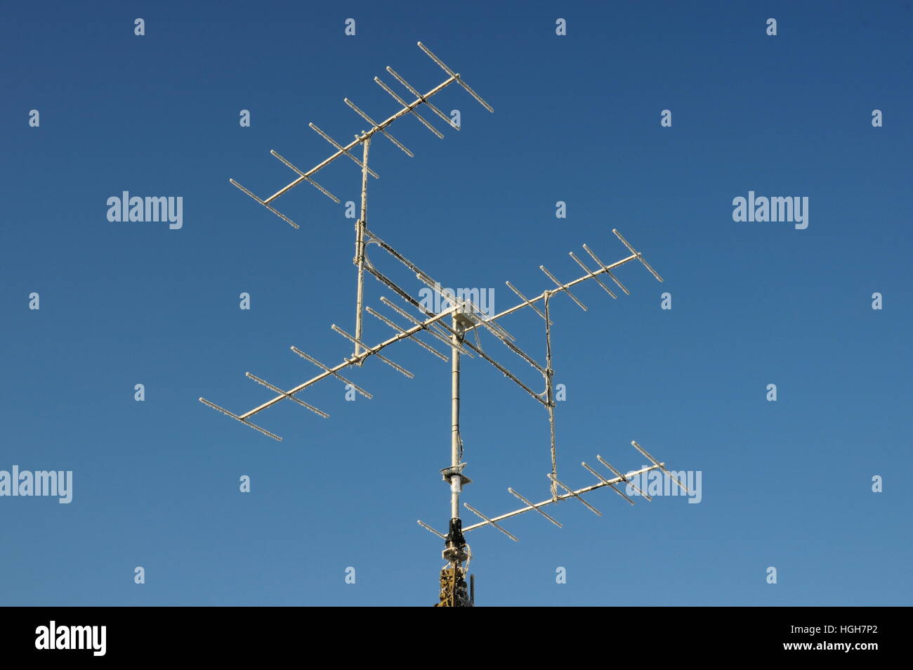 Radio antenna, signal, transmission, broadcasting, radiocommunications, radio Stock Photo