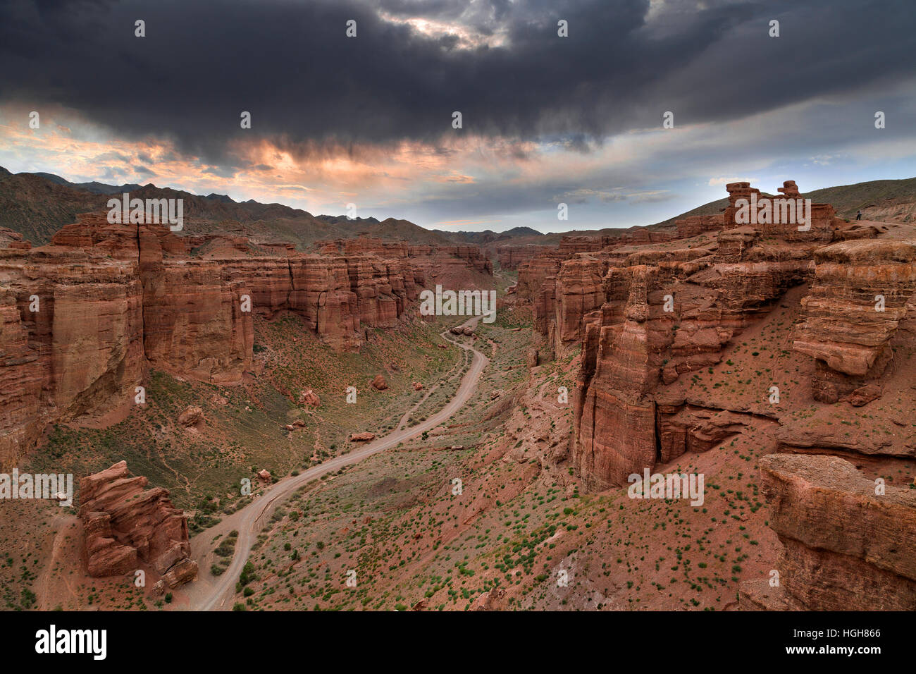 Charyn Canyon and the Valley of Castles known as Grand Canyon of Kazakhstan Stock Photo