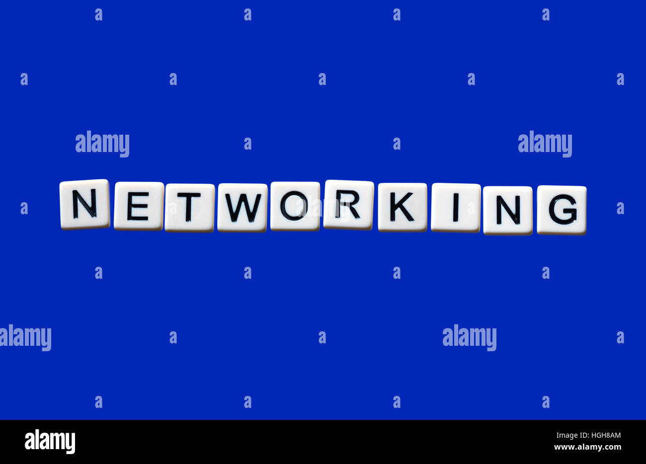 Networking  text highlighted on white blocks Stock Photo