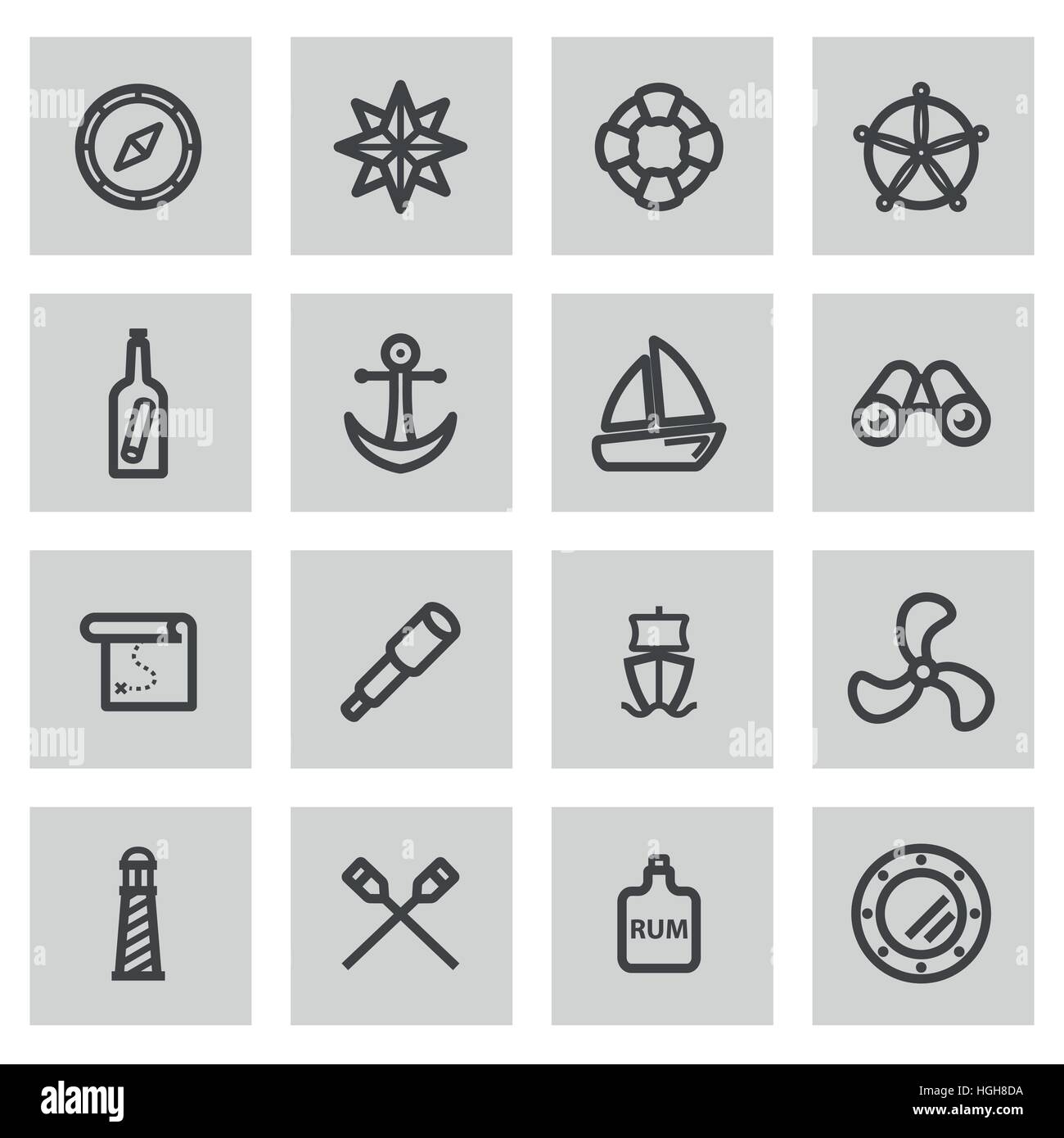 Set nautical icons Cut Out Stock Images Pictures Alamy
