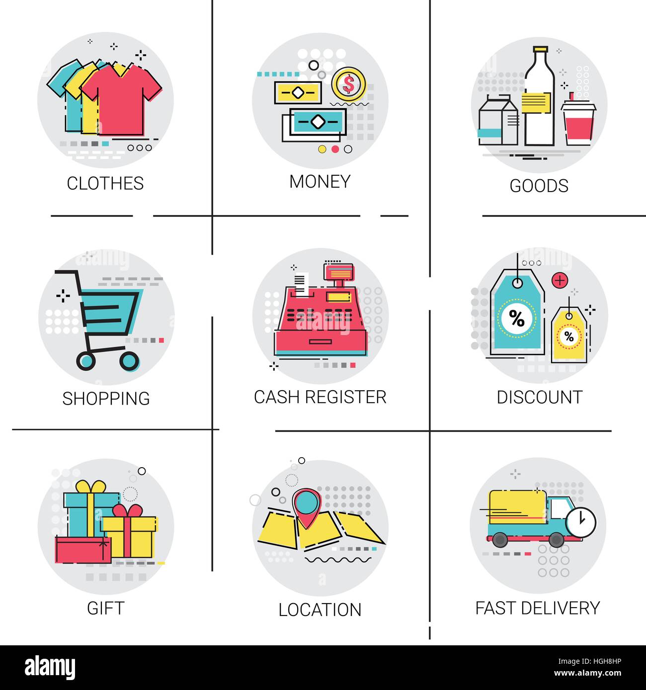 Online Shopping Delivery Set Discount Sale Money Payment Collection