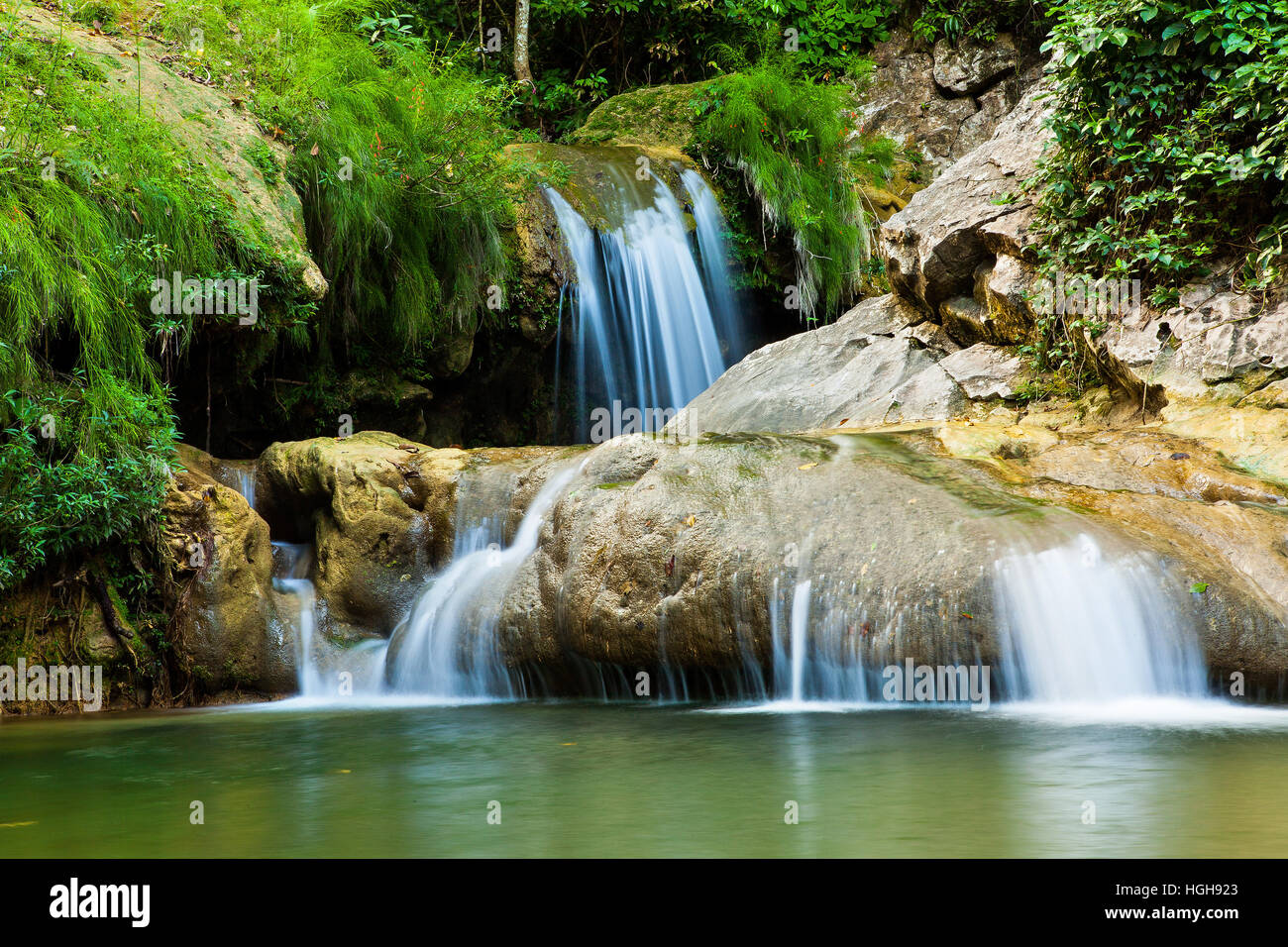 Beautiful Waterfall in Soroa, (Vinales) Pinar del Rio, Cuba Stock Photo