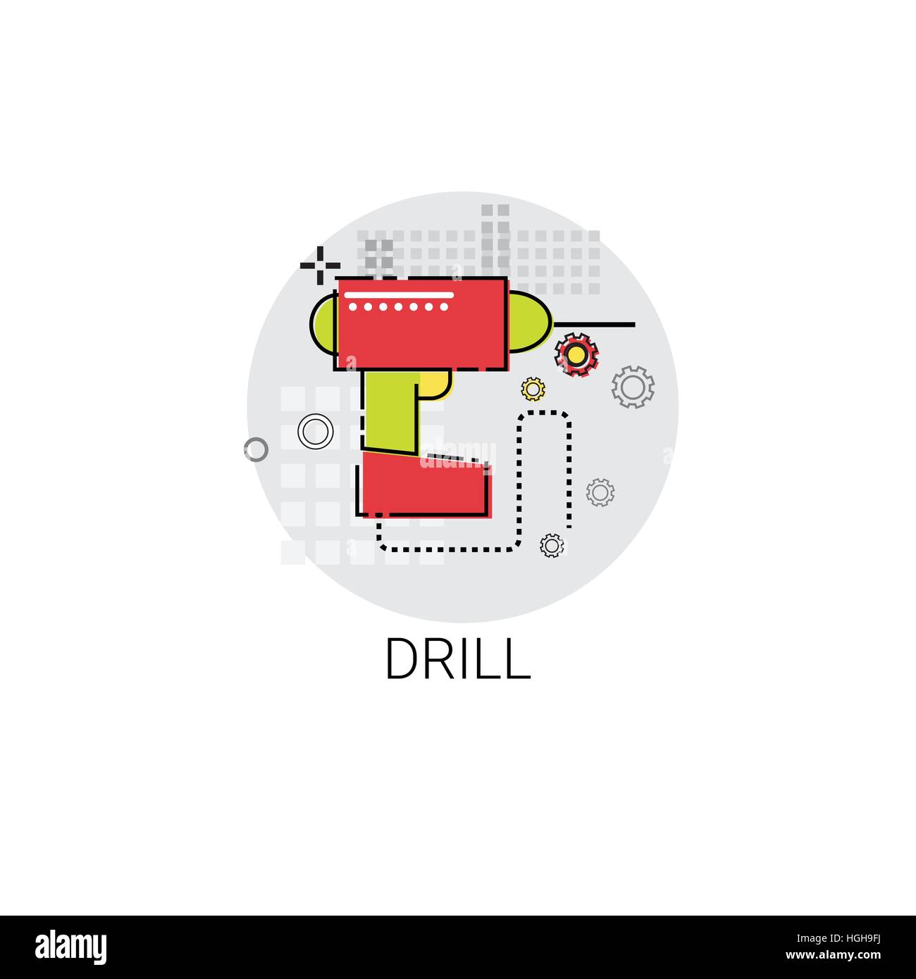 Drill Tool Building Construction Engineering Icon Stock Vector Image ...