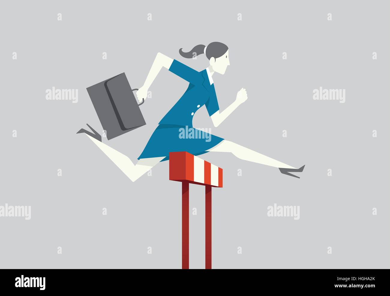 Woman jumping hurdle Stock Vector Images - Alamy