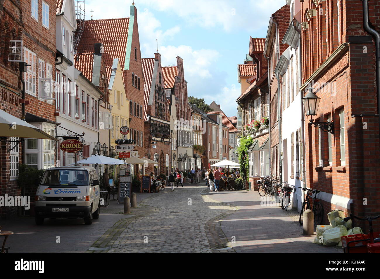Side street in Centre of Lünburg, Lower Saxony Germany Stock Photo