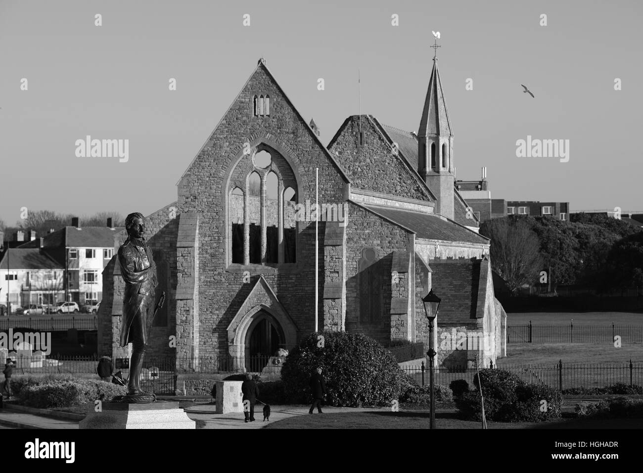 Garrison Church Nelson Statue Portsmouth Stock Photo Alamy