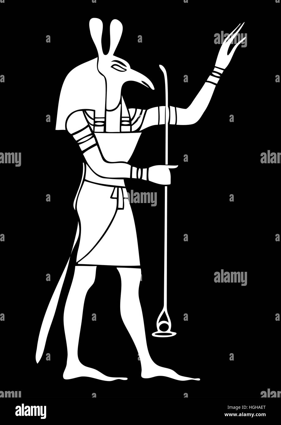 Set - God of Ancient Egypt - God of storms, desert, chaos and war Stock Photo