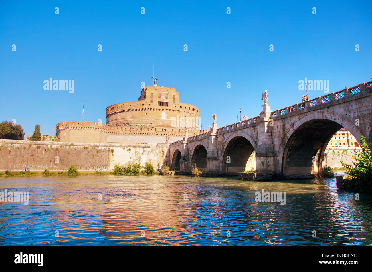 The Mausoleum of Hadrian (Castel Sant'Angelo) in Rome, Italy Stock ...