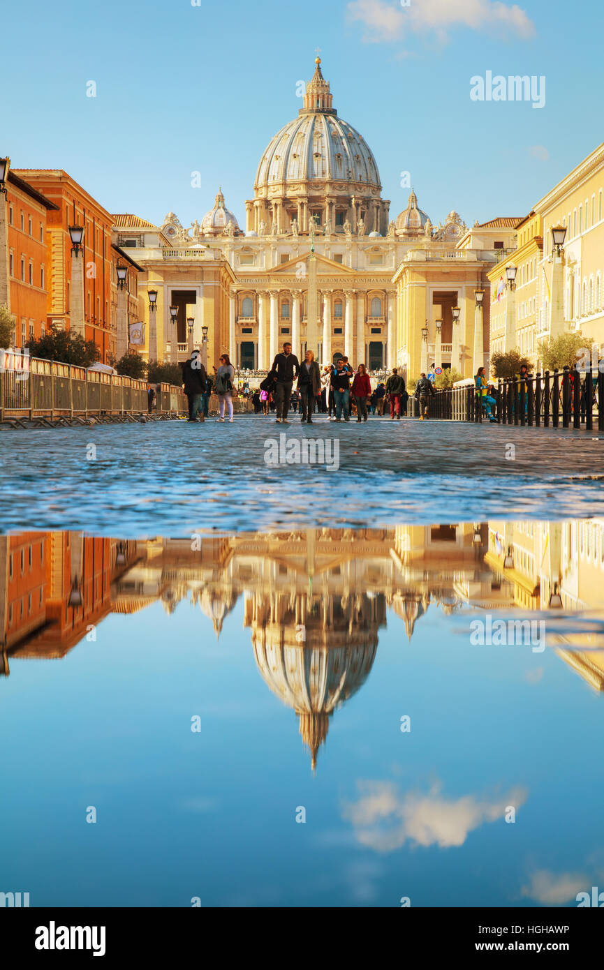 ROME - NOVEMBER 10: The Papal Basilica of St. Peter on November 10, 2016 in Rome, Italy. Stock Photo