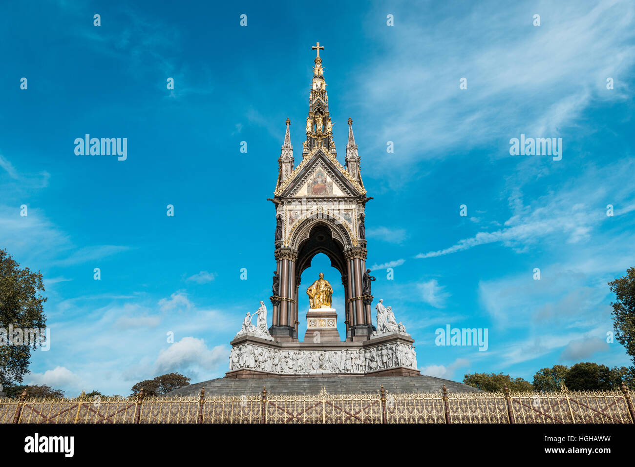 London, United Kingdom - October 17, 2016: Albert Memorial in Kensington Gardens Stock Photo