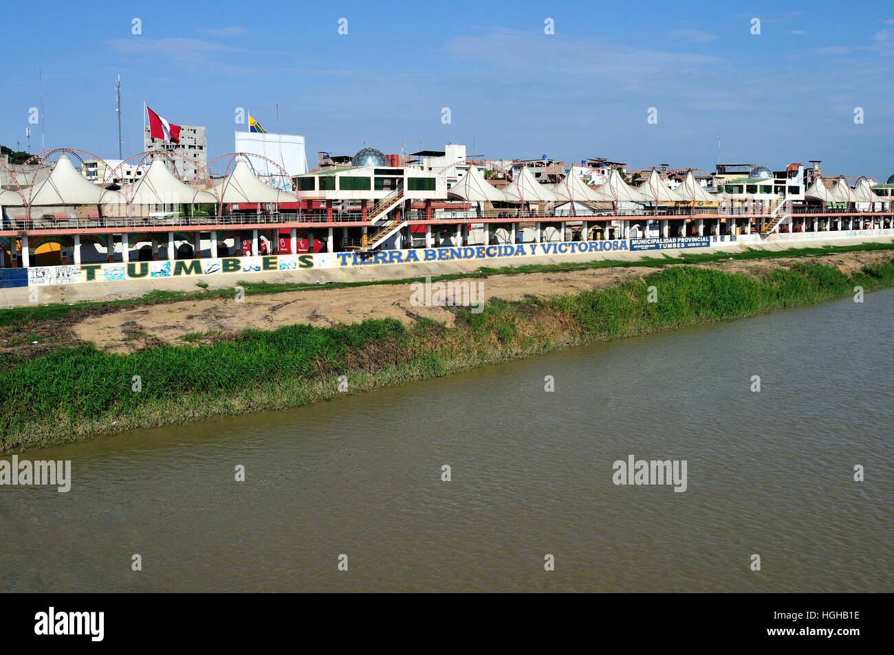 Tumbes river in TUMBES. Department of Tumbes .PERU Stock Photo Alamy