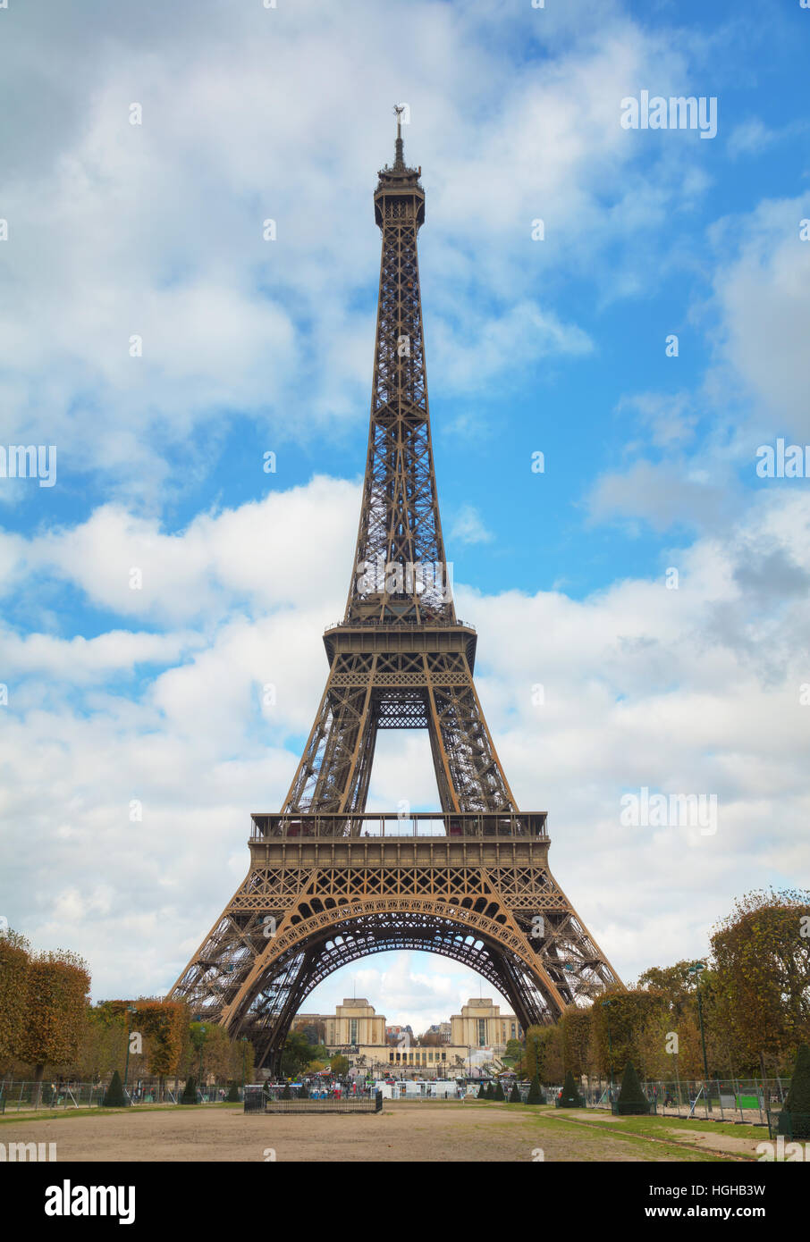 Cityscape of Paris with the Eiffel tower on a sunny day Stock Photo
