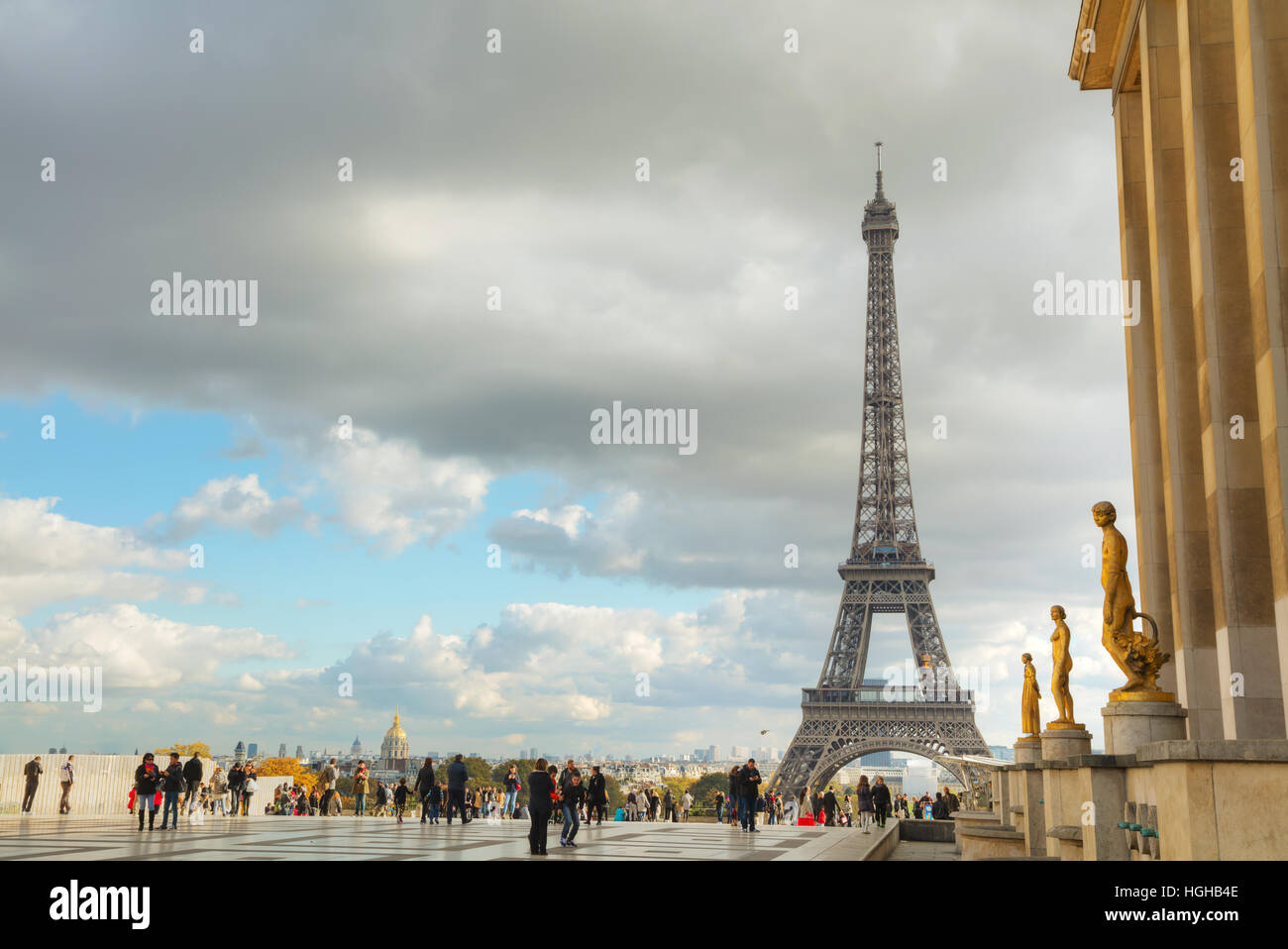 PARIS - NOVEMBER 2: Cityscape of Paris with the Eiffel tower on November 2, 2016 in Paris, France. Stock Photo