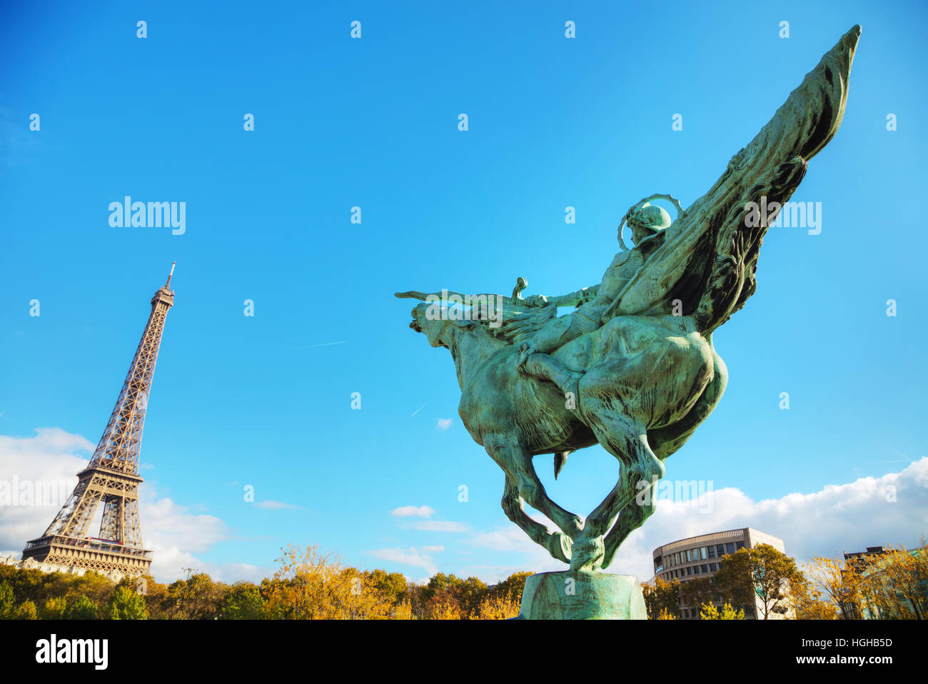 Cityscape with the Eiffel tower in Paris, France Stock Photo