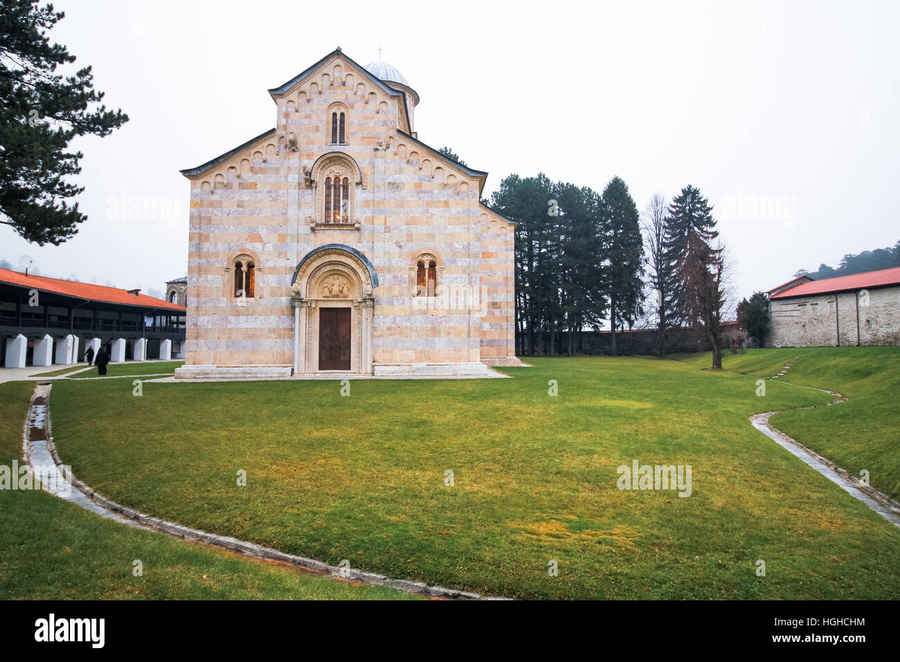 Serbian Orthodox Monastery Visoki Decani, Kosovo and Metohija, Serbia Stock Photo