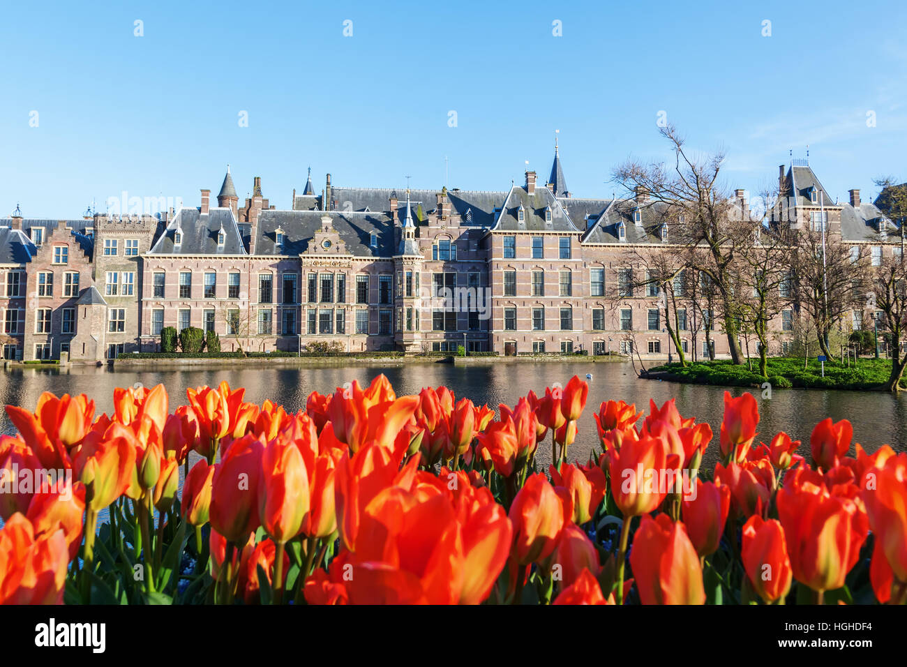 Binnenhof, the seat of the Dutch parliament, in The Hague, Netherlands Stock Photo