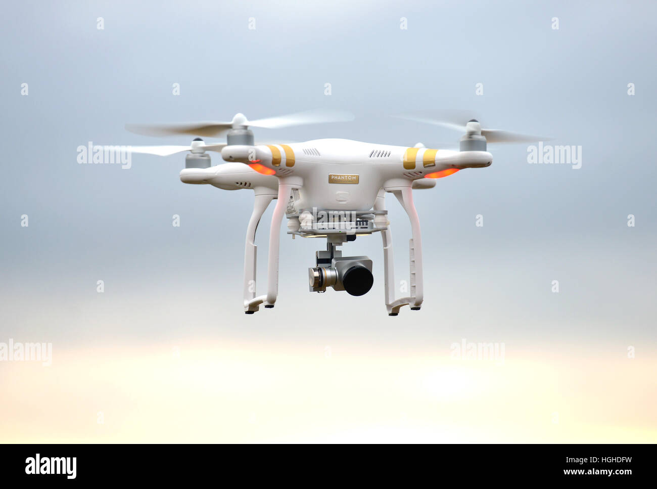 Drone in flight - DJI Phantom 3 Stock Photo