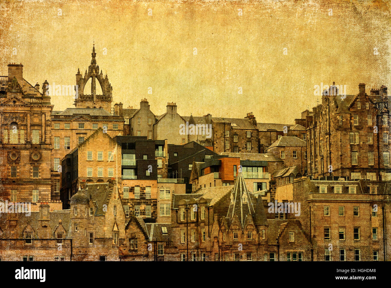 Edinburgh vintage town city hi-res stock photography and images - Alamy