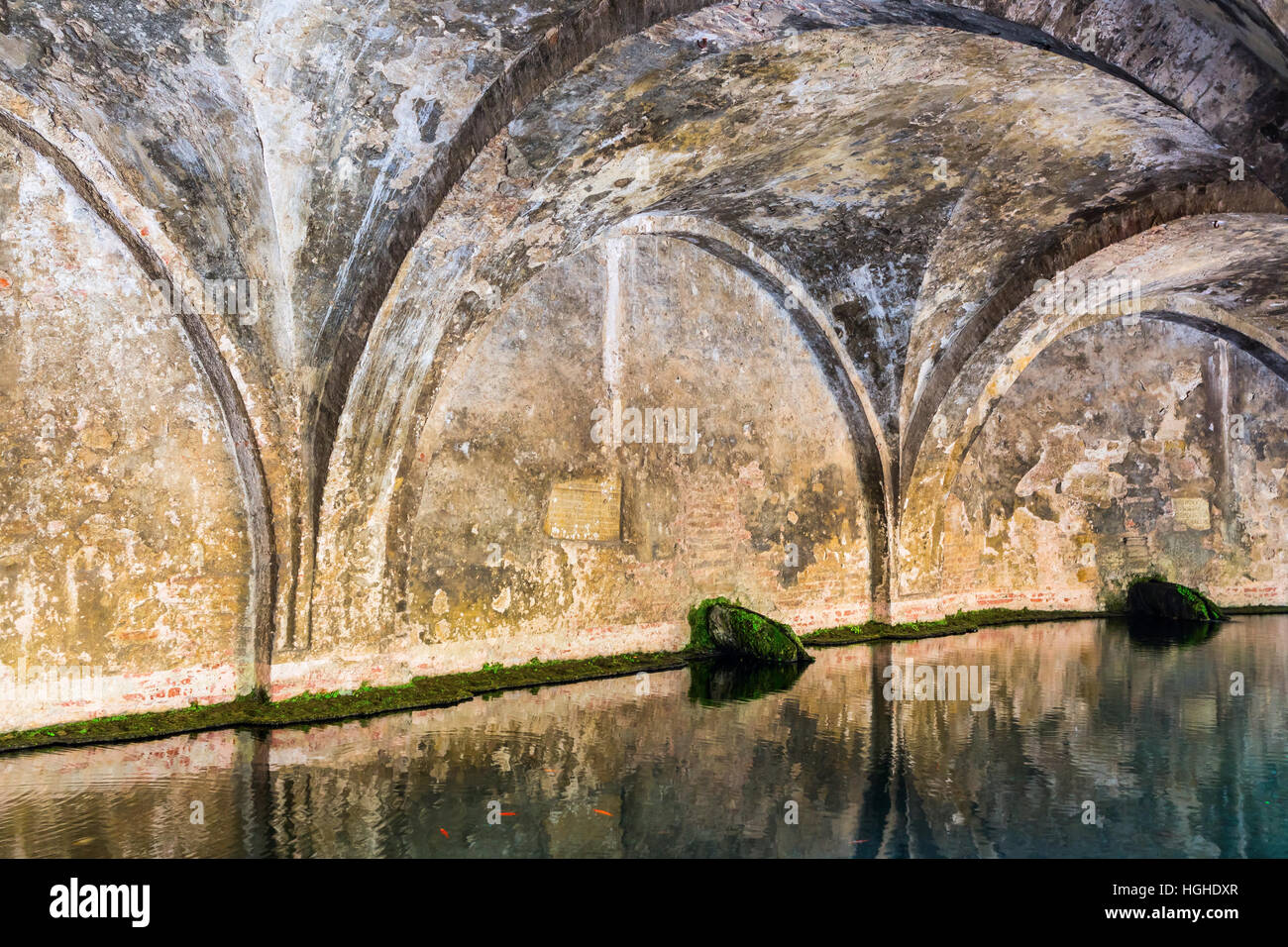 Fontebranda, a medieval fountain in Siena, Tuscany, Italy Stock Photo
